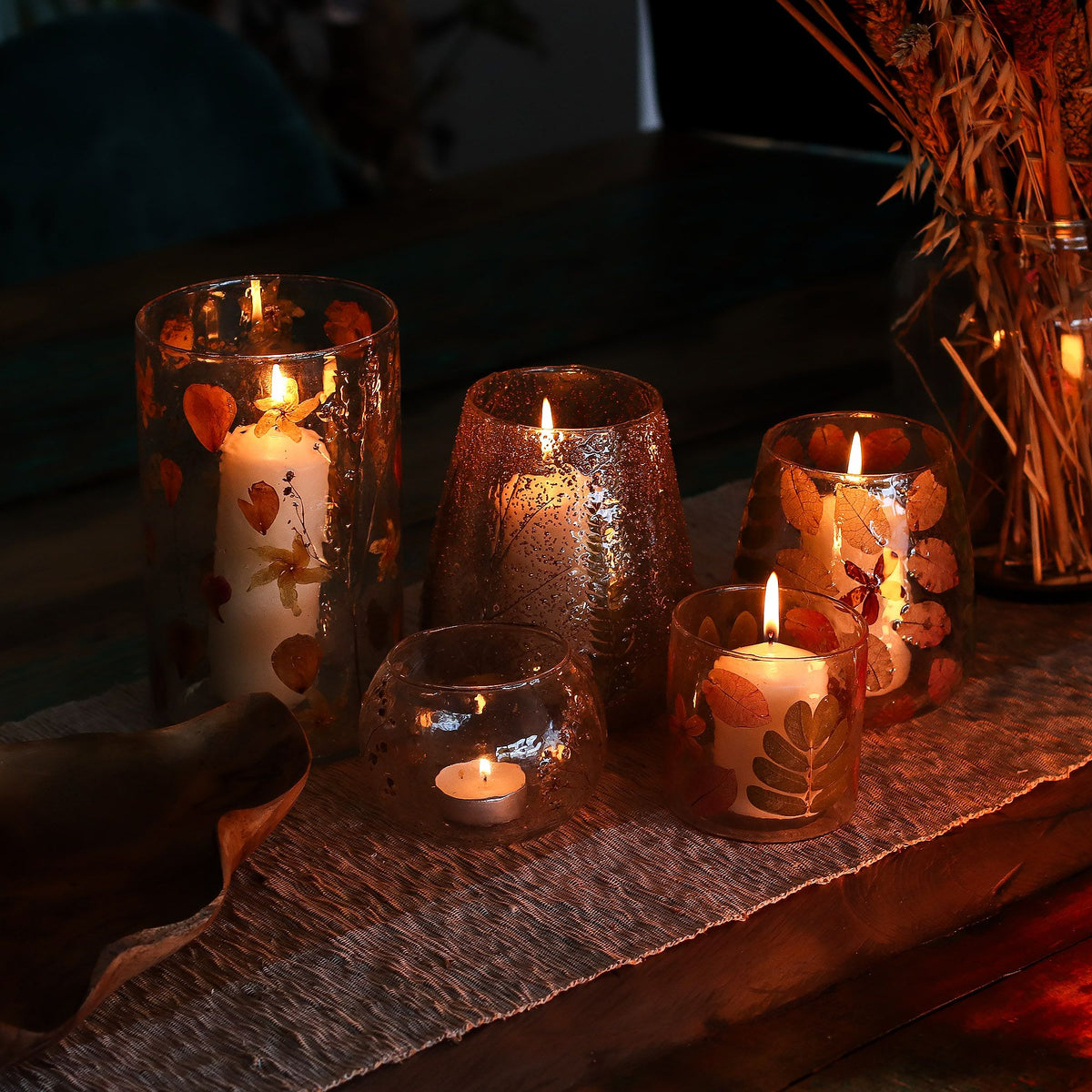 Botanical Bowl Candle Holder | Yellow 12x13cm