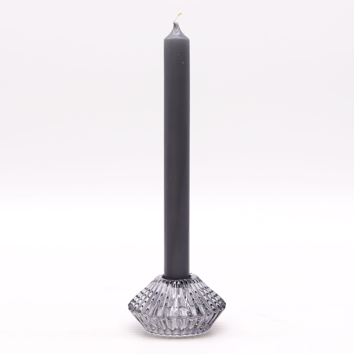 Set of 2  Flower Flip Dinner Candle / Tealight Holder -  Midnight Grey