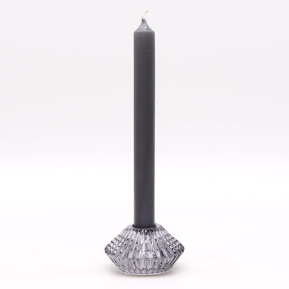 Set of 2  Flower Flip Dinner Candle / Tealight Holder -  Midnight Grey