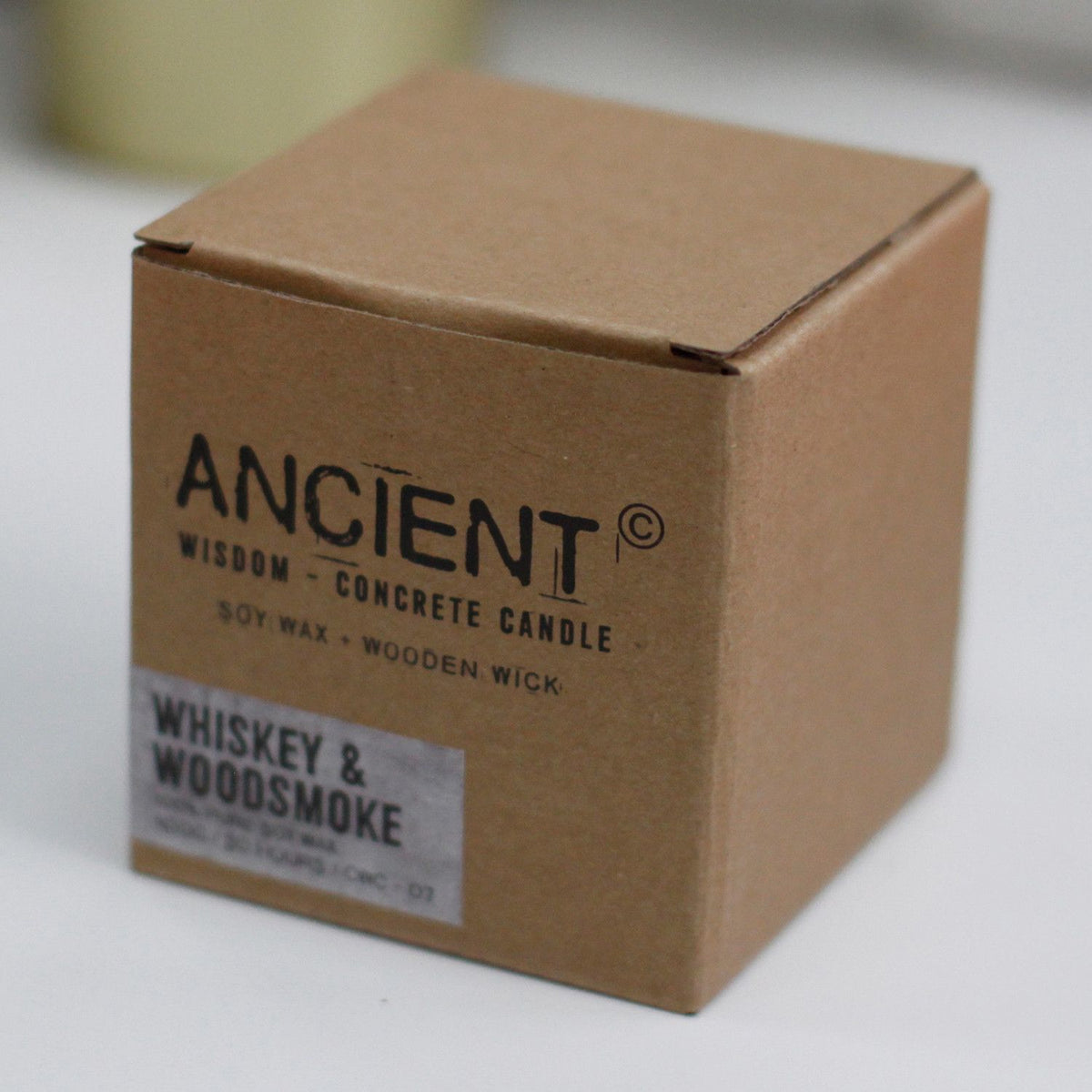 Pot Concrete Soy Candle - Black - Brandy Butter
