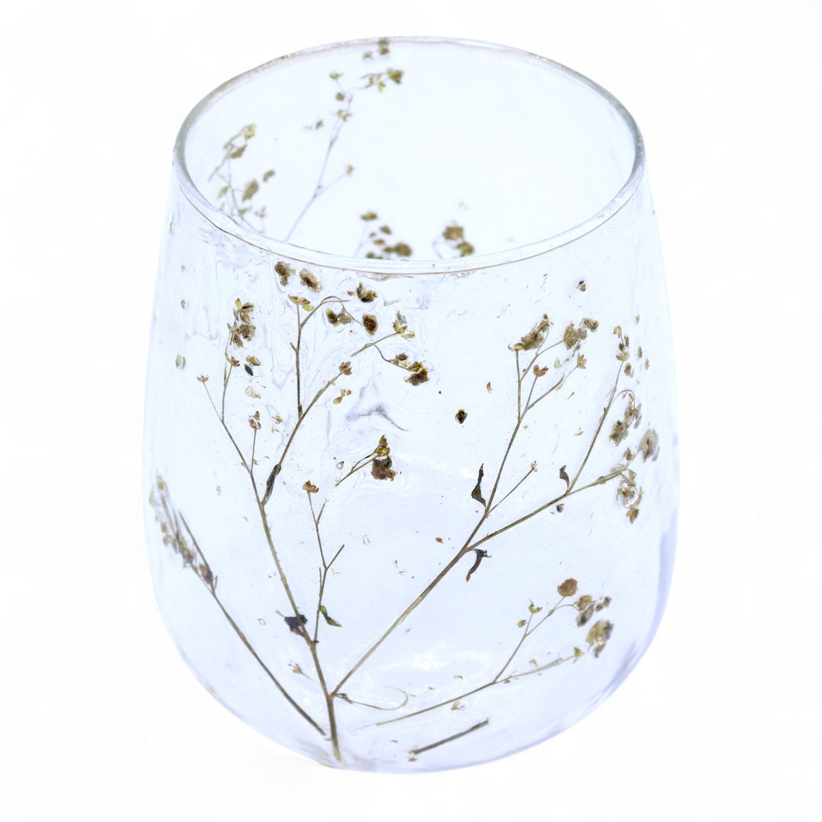 Natural Floral Glass - Vase Candle Holder - Margarita  - (12x11cm)