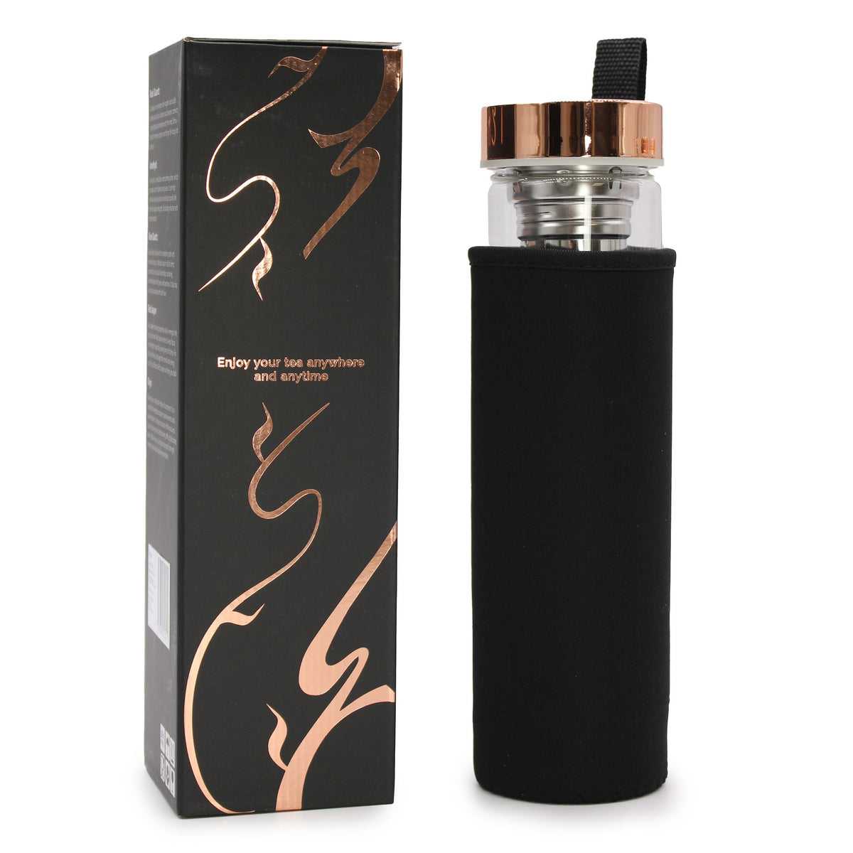 Glass Tea Infuser Bottle | Onyx