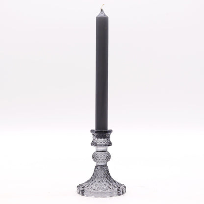 Set of 2 Vintage Dinner Candle Holder - - Midnight Grey