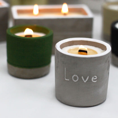 Med Concrete Soy Candle  - Love - Purple Fig & Casis