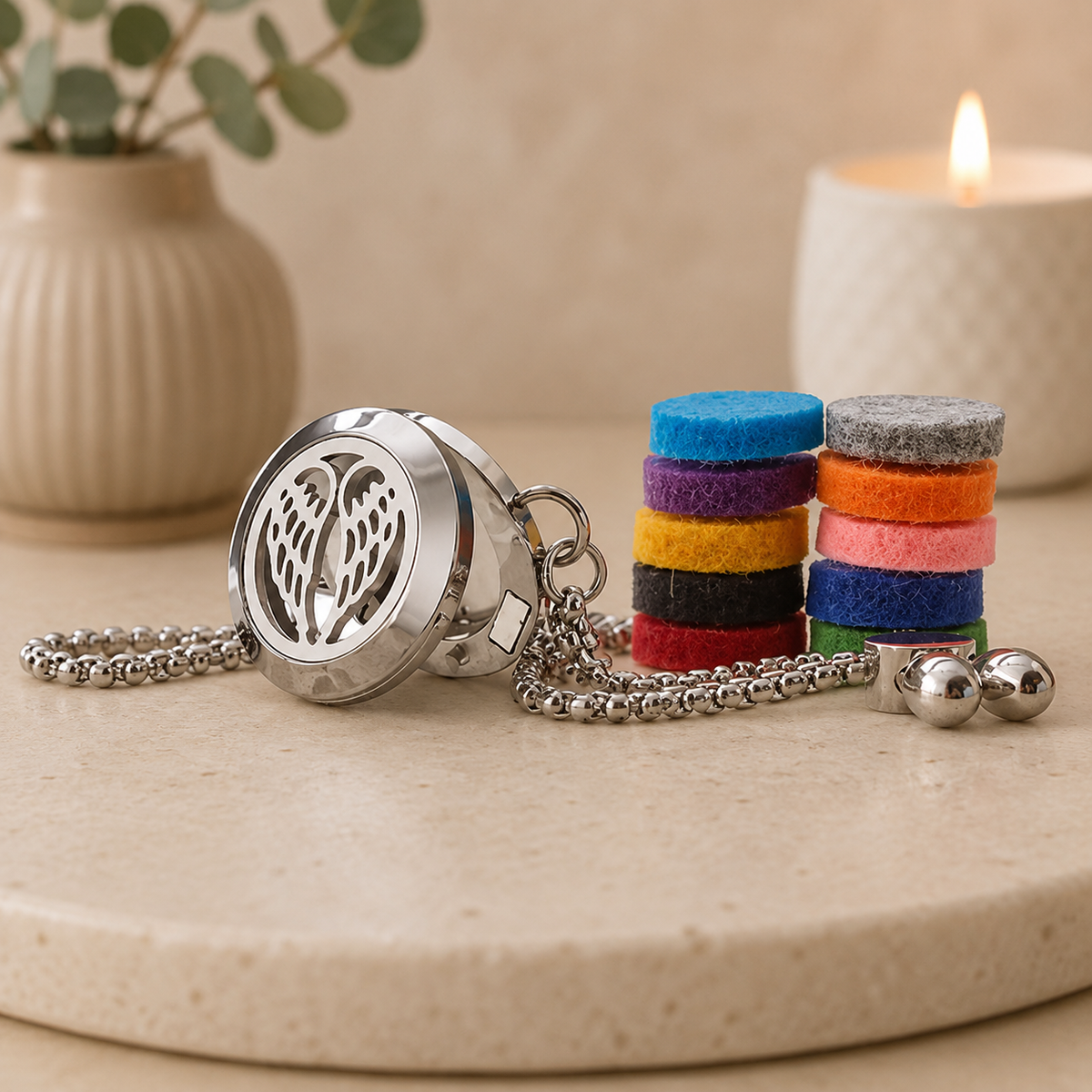 Aromatherapy Chain Bracelet | Angel Wings 20mm