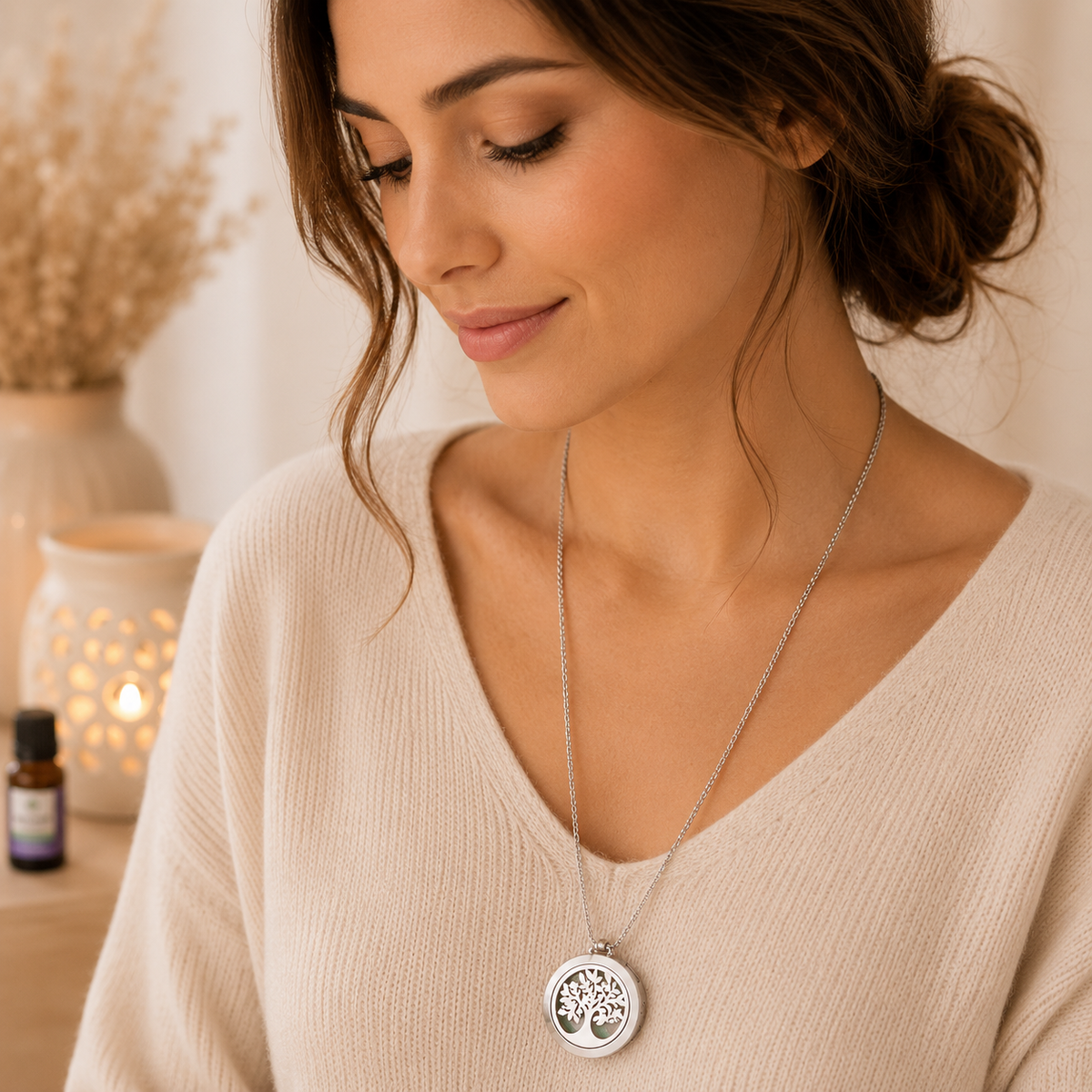 Aromatherapy Diffuser Necklace | Tree of Life 30mm